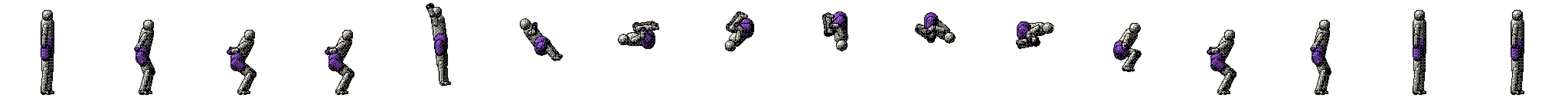 Pixel art performer doing a backflip